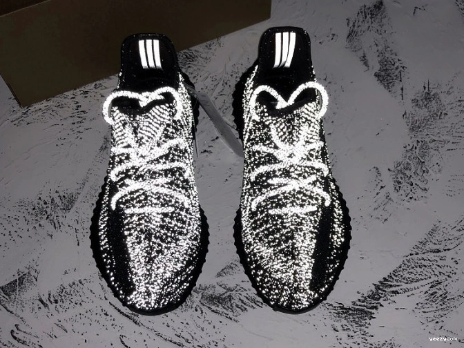 (Reflective) Adidas V2 Boost 350 Static FU9007 Black Yeezy - 0807